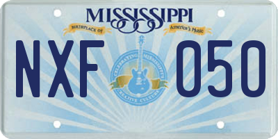 MS license plate NXF050
