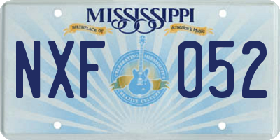 MS license plate NXF052