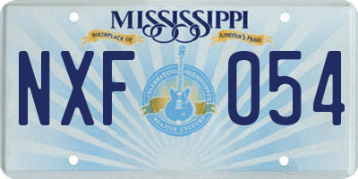 MS license plate NXF054