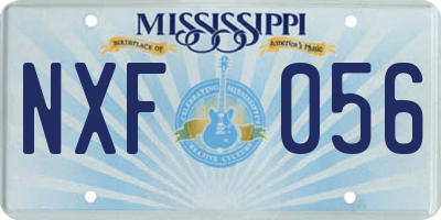MS license plate NXF056