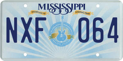 MS license plate NXF064