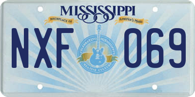 MS license plate NXF069