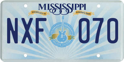 MS license plate NXF070