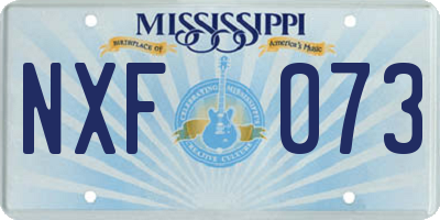 MS license plate NXF073