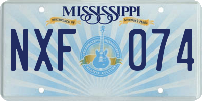 MS license plate NXF074