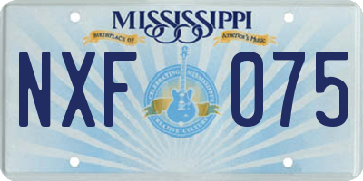 MS license plate NXF075