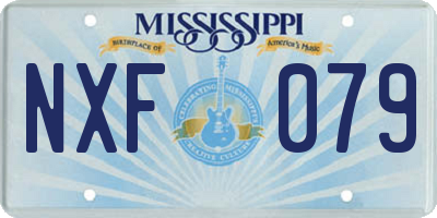 MS license plate NXF079
