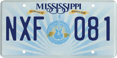 MS license plate NXF081