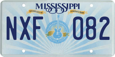 MS license plate NXF082