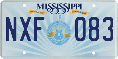 MS license plate NXF083