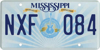 MS license plate NXF084