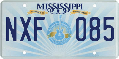 MS license plate NXF085