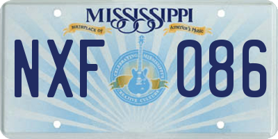 MS license plate NXF086