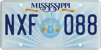 MS license plate NXF088