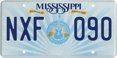 MS license plate NXF090