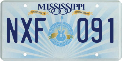 MS license plate NXF091