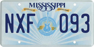 MS license plate NXF093