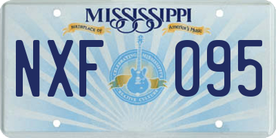 MS license plate NXF095