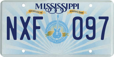 MS license plate NXF097