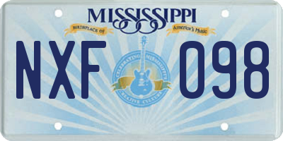 MS license plate NXF098