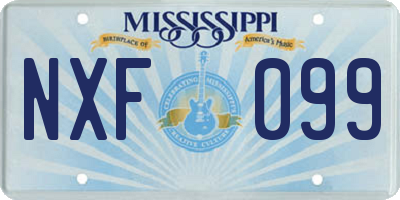 MS license plate NXF099