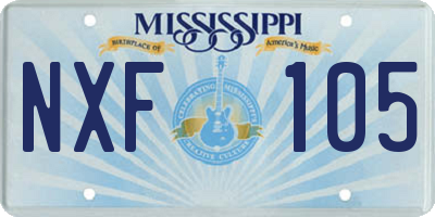 MS license plate NXF105