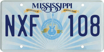 MS license plate NXF108