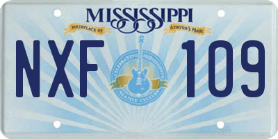 MS license plate NXF109
