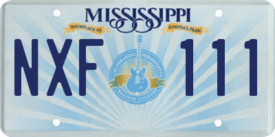 MS license plate NXF111
