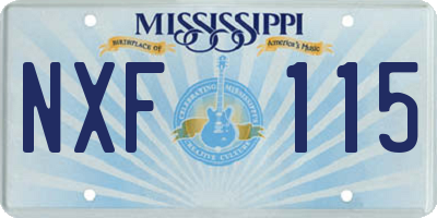 MS license plate NXF115