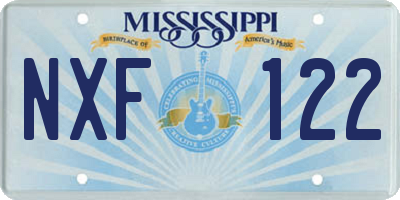 MS license plate NXF122