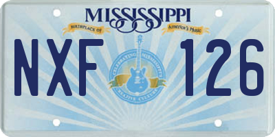 MS license plate NXF126