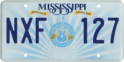 MS license plate NXF127