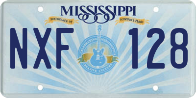 MS license plate NXF128