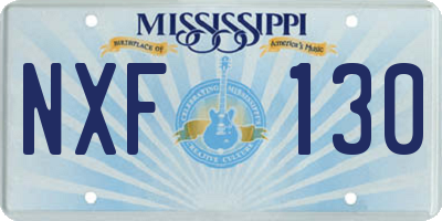 MS license plate NXF130