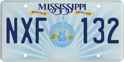 MS license plate NXF132