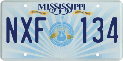 MS license plate NXF134