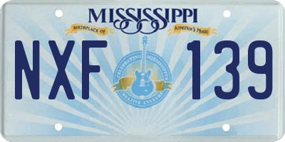 MS license plate NXF139