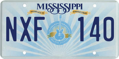 MS license plate NXF140