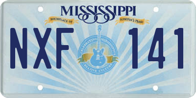 MS license plate NXF141