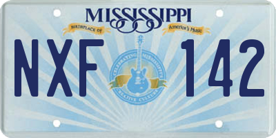 MS license plate NXF142