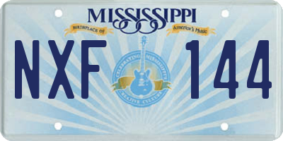MS license plate NXF144