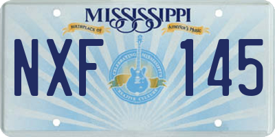 MS license plate NXF145