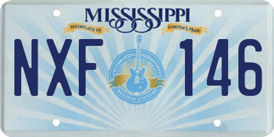 MS license plate NXF146