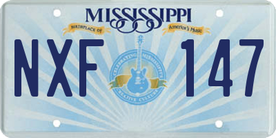 MS license plate NXF147