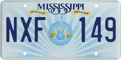 MS license plate NXF149