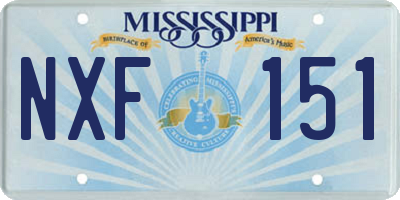 MS license plate NXF151