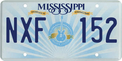MS license plate NXF152