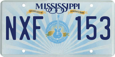 MS license plate NXF153