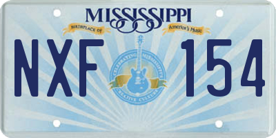 MS license plate NXF154